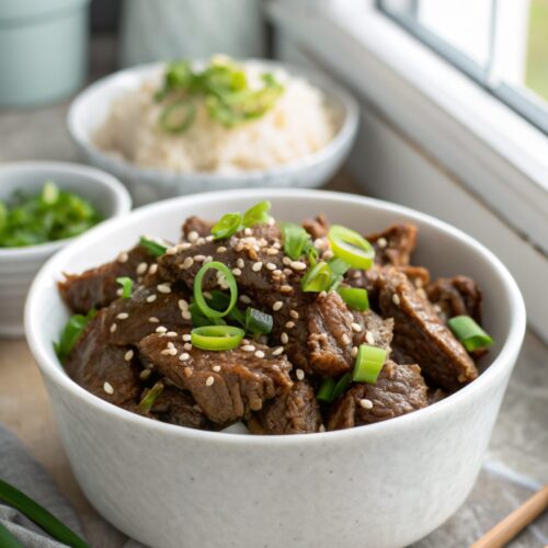 Featured image of slow cooker Korean beef served deliciously