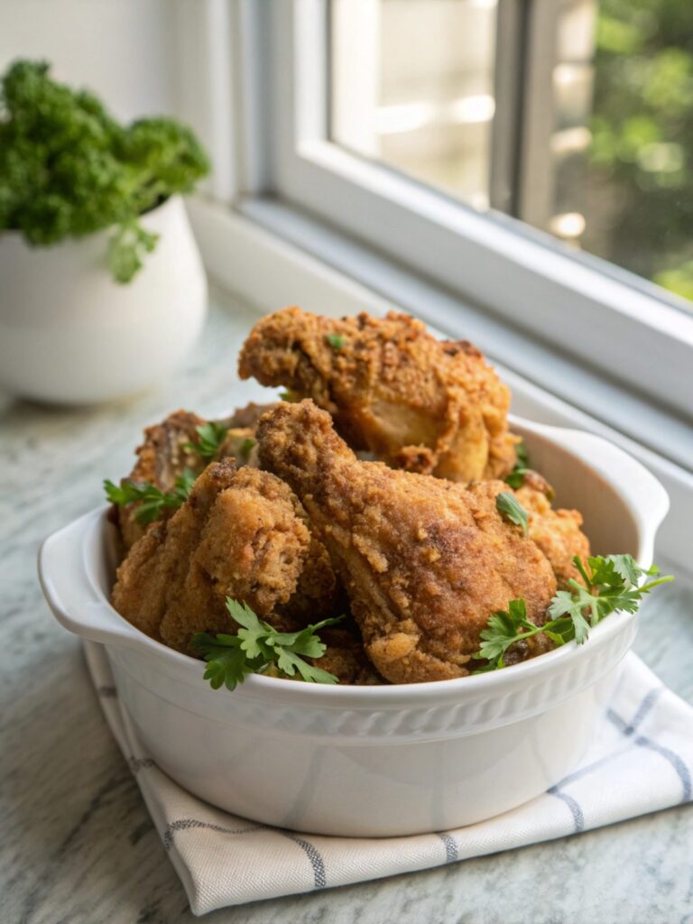 Crispy and golden Grandma's Southern Fried Chicken served fresh