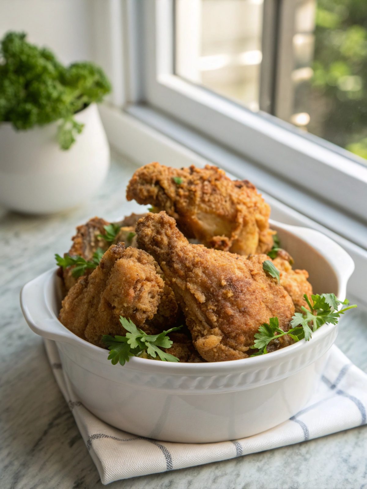 Crispy and golden Grandma's Southern Fried Chicken served fresh