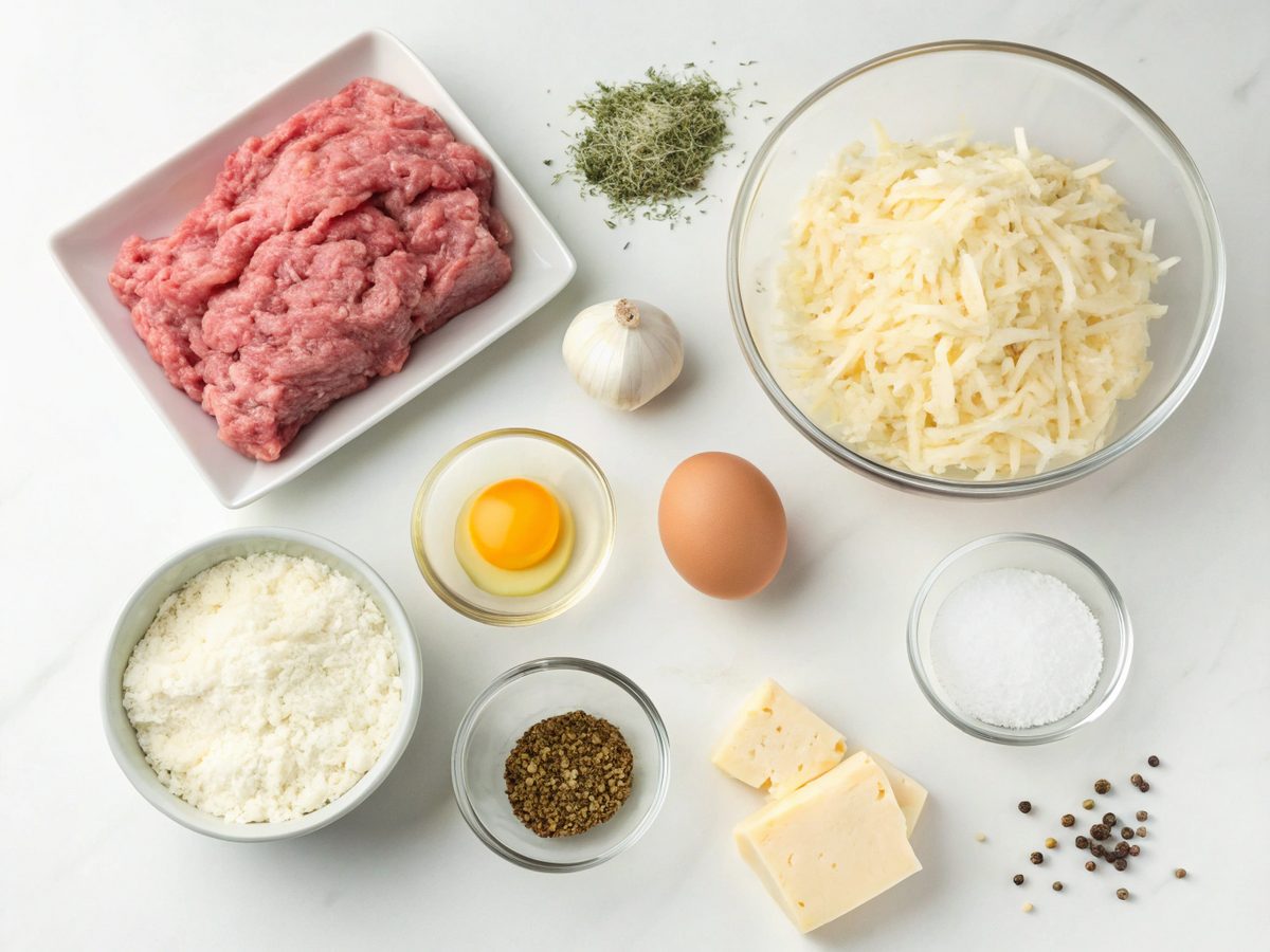 Ingredients for making ground chicken pizza crust