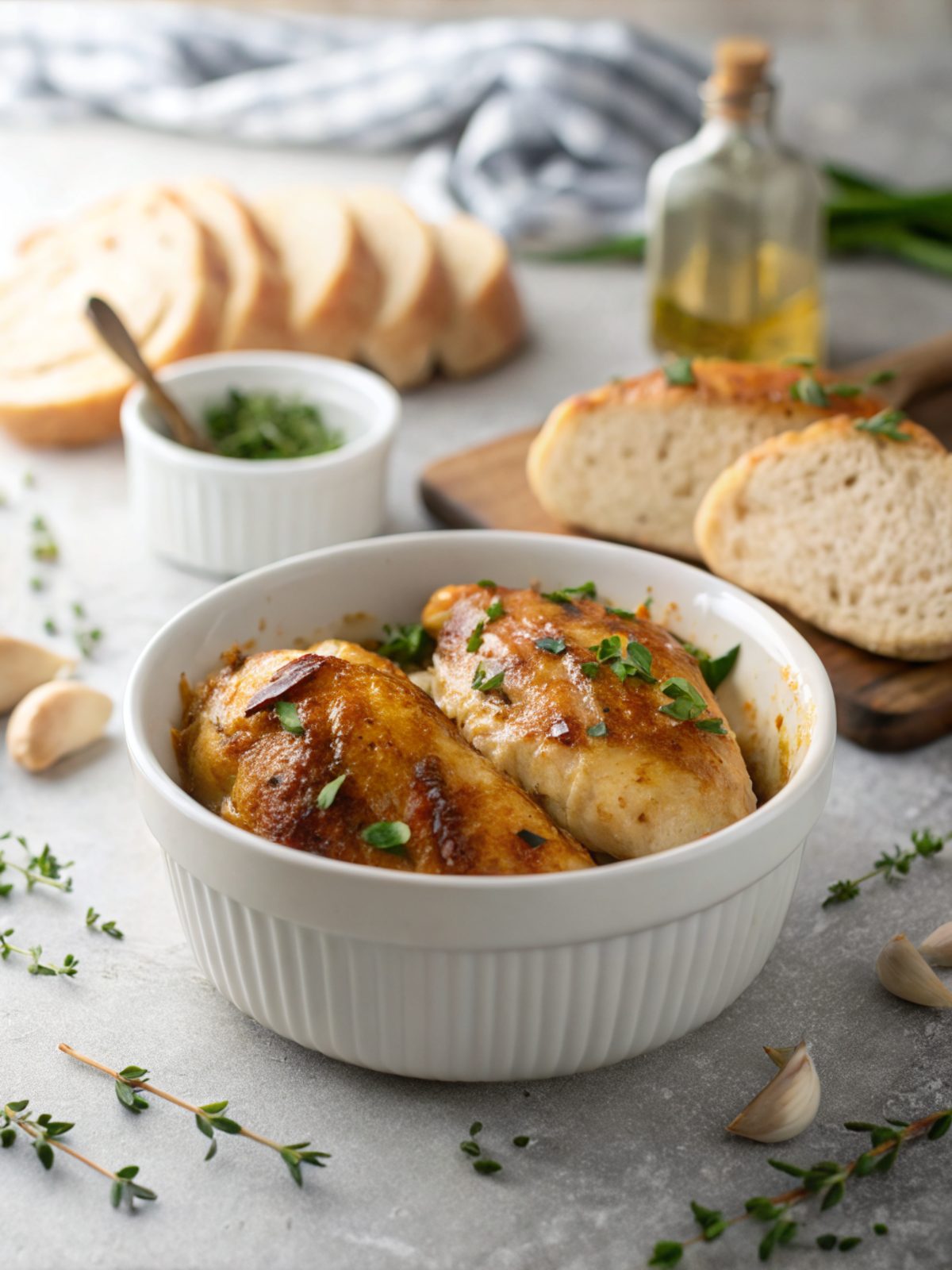 Beautifully served Honey Garlic Chicken Breasts with golden glaze and parsley garnish.
