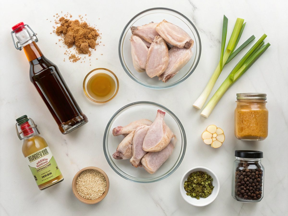 Visual guide to the ingredients needed for Honey Garlic Chicken Wings