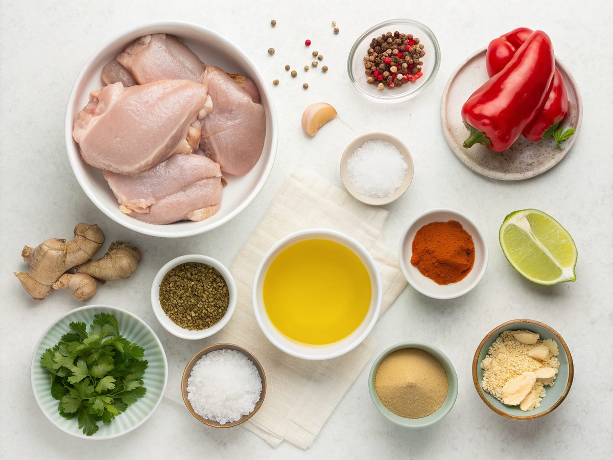 Overview of ingredients for Instant Pot Coconut Chicken Curry