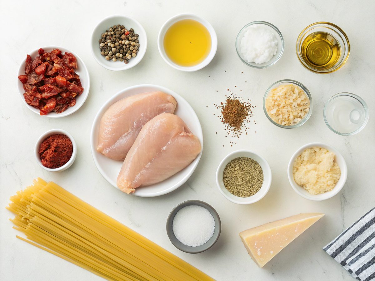 SEO-friendly image of ingredients for Marry Me Chicken Pasta Recipe
