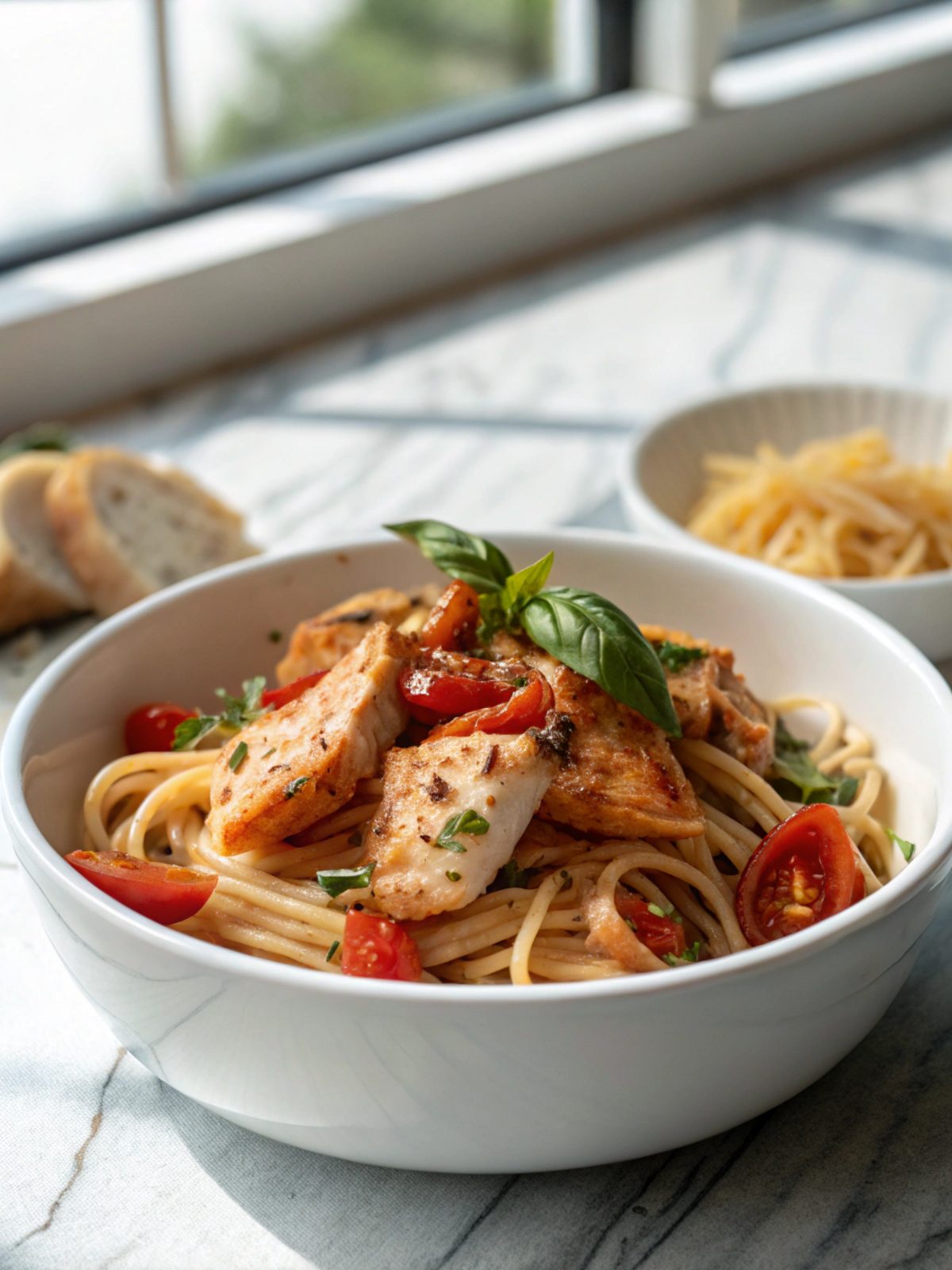 Deliciously creamy Marry Me Chicken Pasta presented in an inviting serving