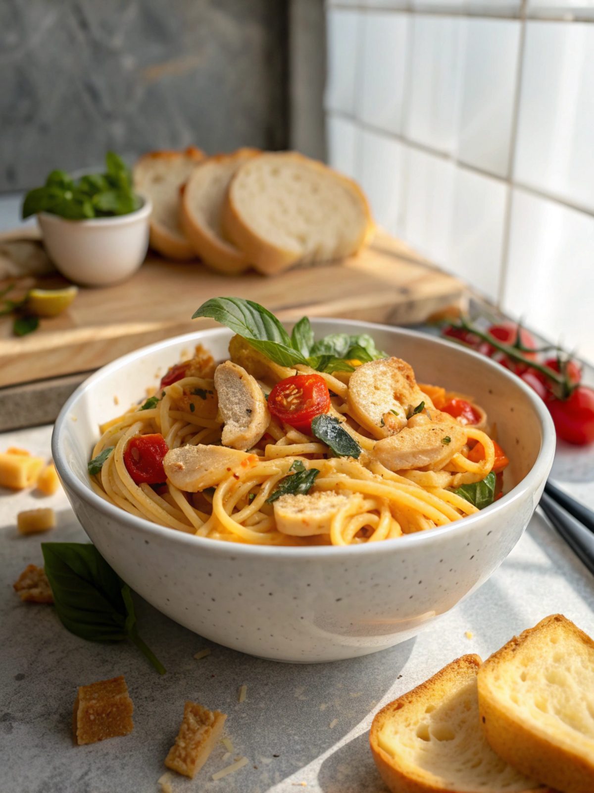 Featured image of Merry Me Chicken Pasta plated