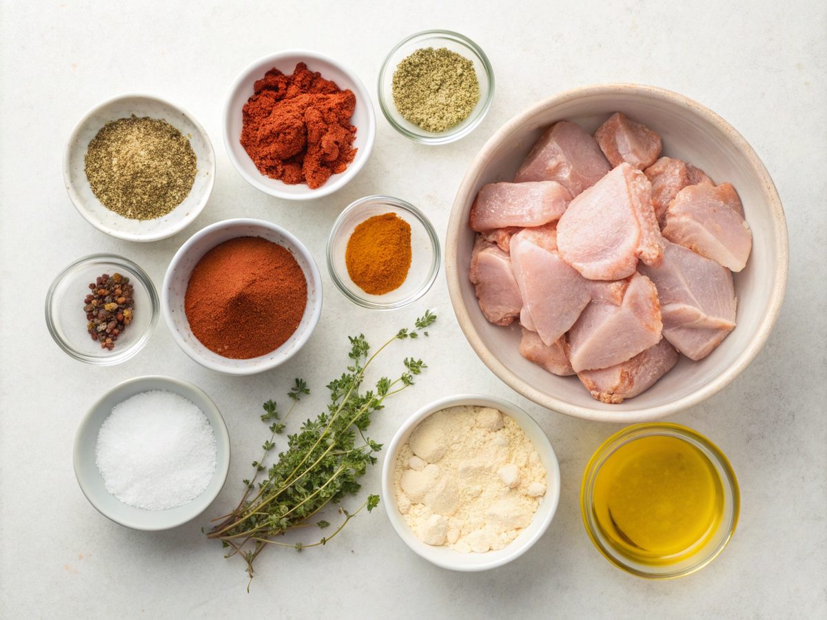 Ingredients for making Publix Fried Chicken Recipe