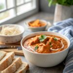 A vibrant homemade butter chicken recipe served in clean modern styling.