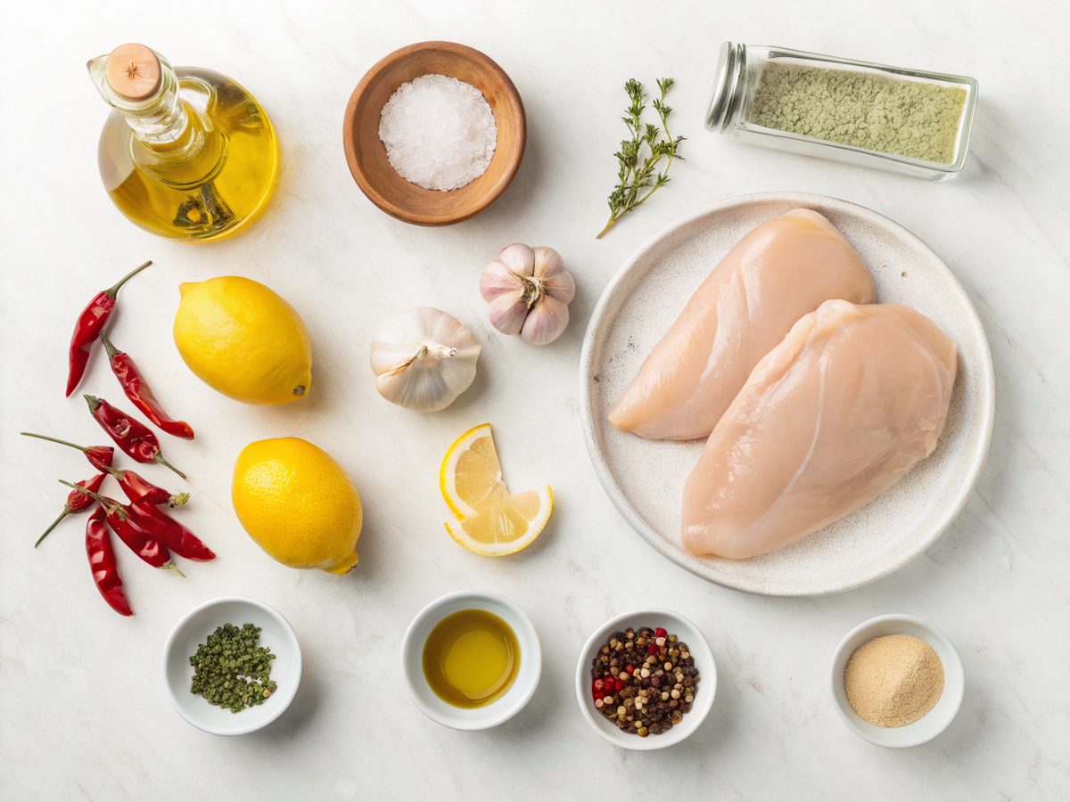Ingredients for Lemon Chili Grilled Chicken recipe